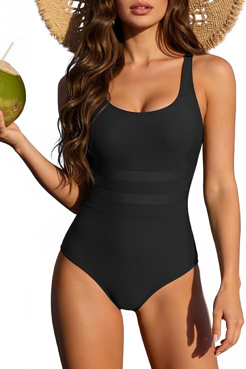 Zando Tummy Control One Piece Swimsuits for Women Slimming Bathing Suit