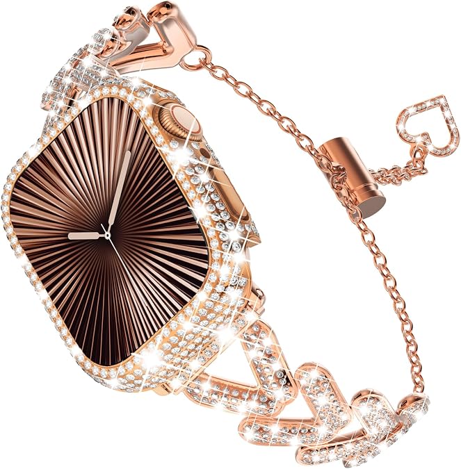 KADES Bling Band with Diamond Case for Apple Watch 11 10 42mm 46mm