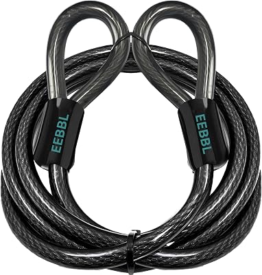 Heavy Duty Security Cable, Commercial Security Cable with Loops, Locking Cable for Trailers,Patio Outdoor Equipment,Pad-Locks,U-Locks, Key Lock,or Disc-Locks to Secure High-Value Equipment Safe4 FT