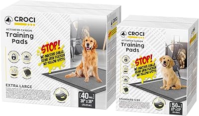 CROCI Puppy Pee Pads 22x22 Charcoal 50 Count, CROCI Potty Pads for Dogs XXL 30x36in 40Count