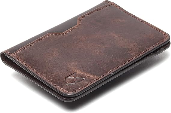 FOXHACKLE Leather Credit Card Wallet for Men and Women, Thin Bifold RFID Blocking Wallet, Slim Front Pocket Minimalist Card Holder Wallet, Small Card Case