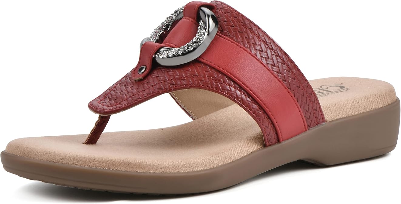 CLIFFS BY WHITE MOUNTAIN Women's Benedict Mini Wedge Sandal