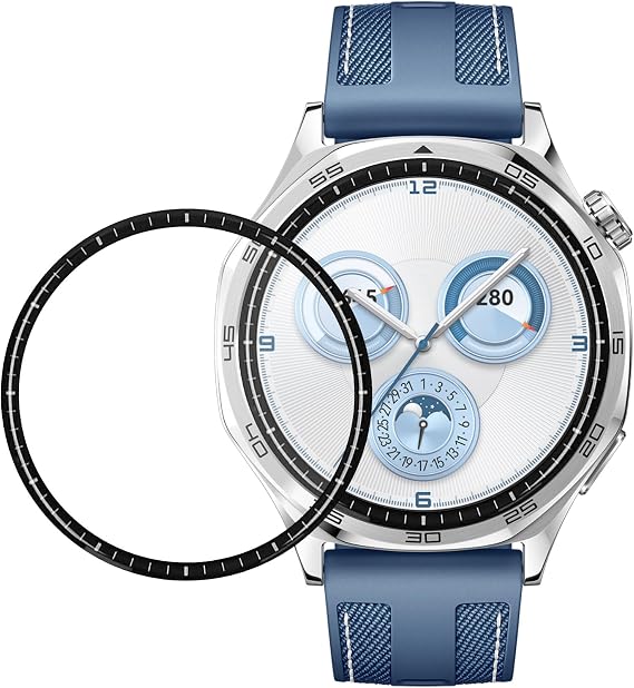 kwmobile Protective Film Compatible with Huawei Watch GT5 46mm Screen Protector - 2X Smart Watch Protector Anti-Fingerprint