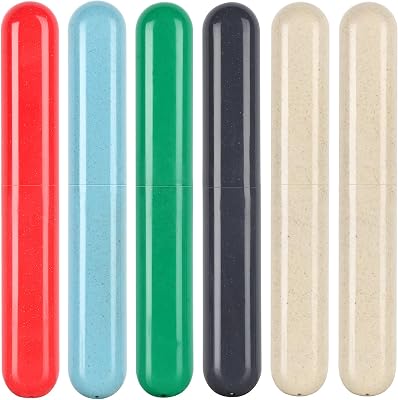 6 Pack Toothbrush Travel Case, Travel Toothbrush Holder, Sanitary Toothbrush Storage, Eco-friendly Toothbrush Protector Covering for Traveling, Business，Camping, Home, School