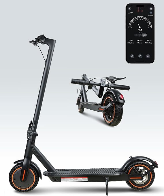 QNQ Electric Scooter, 350W/500W E-Scooter, Top Speed 16/19/22 mph, Max 12/21/23Miles Ranges, Foldable E Scooters for Adults, 8.5" Solid Tires, with APP, Commuting