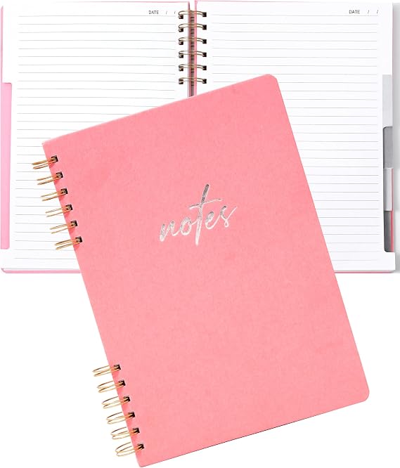 Yoment Spiral Notebook with Tabs 8"x10" Hardcover Spiral Notebook with Divider 5 Subject Notebook College Ruled Large Spiral Notebooks for Work Professional Organizer Notebooks for Note Taking