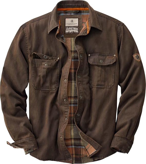 Legendary Whitetails Mens Flannel Lined Waxed Cotton Shirt Jacket
