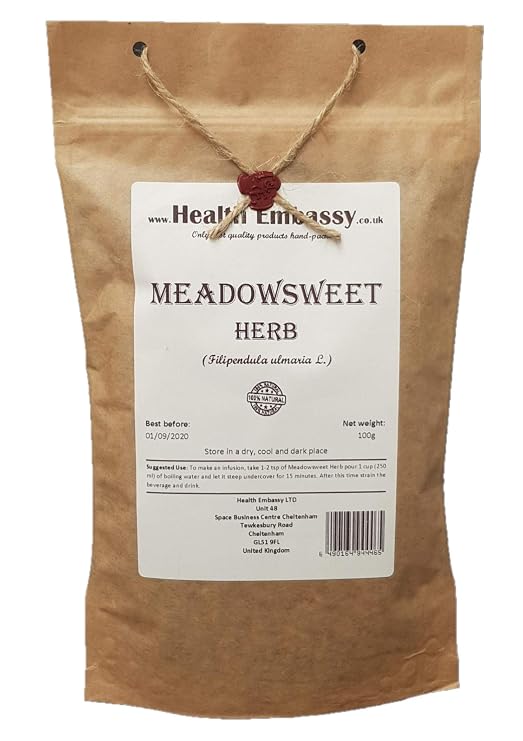 Health Embassy Meadowsweet Herb | Filipendula ulmaria L | Herbal Tea (50g)