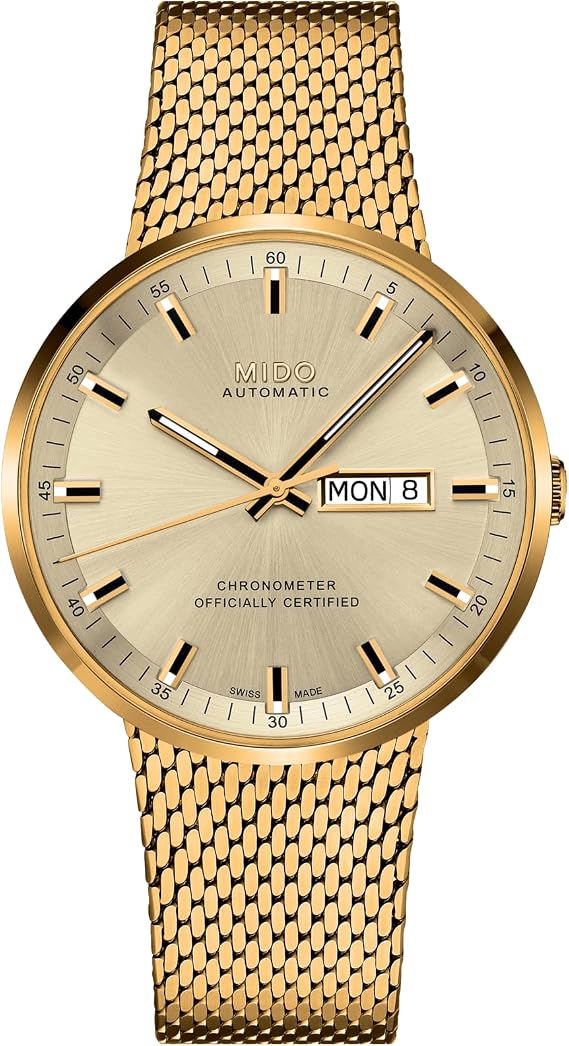 MIDO Commander Icone - Swiss Automatic Chronometer Watch for Men - 42mm Stainless Steel Case - Integrated Bracelet