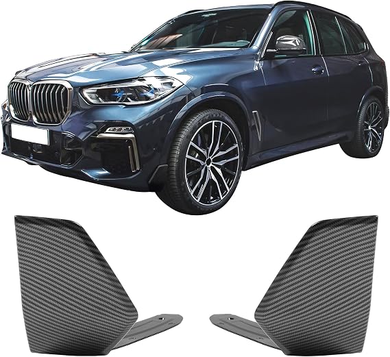Fit 2019-2023 BMW G05 X5 M Sport Front Splitter Aprons Carbon Fiber Print | IKON MOTORSPORTS, Front Bumper Lip Spoiler Aprons Body Kits ABS Plastic MP Style 2PCS Pair, 2020 2021 2022