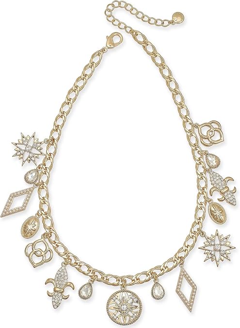 Charter Club Gold-Tone Crystal Charm Collar Necklace, 17" + 2" Extender