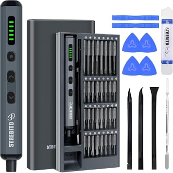 STREBITO 70 in 1 Mini Electric Screwdriver Kit With 11 Piece Opening Tool Spudger Pry Tool Kit
