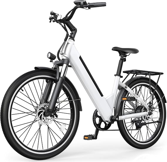 Electric Bike for Adults,26" Step-Thru EBike with 1000W Peak Motor,50 Miles 20MPH Adult Electric Bicycles with 48V Internal Removable Battery, Adjustable Stem,7 Speed,UL 2849 Certified