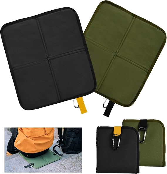 2 Pack Folding Seat Mat, Foldable Oxford Cloth Seat Pad, Waterproof & Insulated Camping Foam Sit Mat, Lightweight Portable Travel Cushion for Outdoor Hiking Picnic Park Beach Backpacking