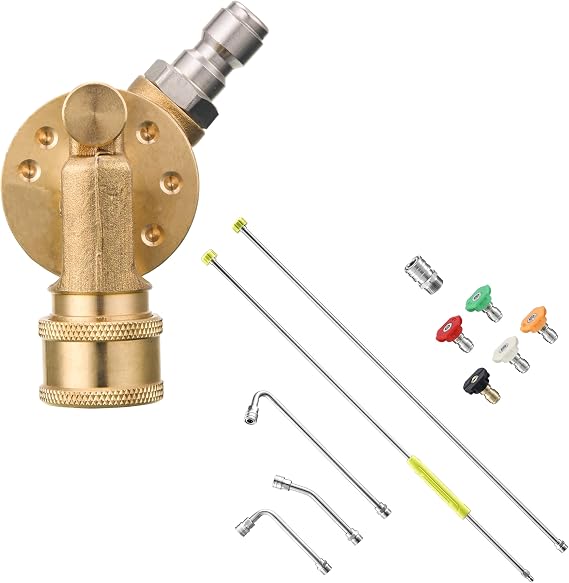 FIXFANS Pressure Washer Pivoting Coupler, Pressure Washer Extension Wand 120