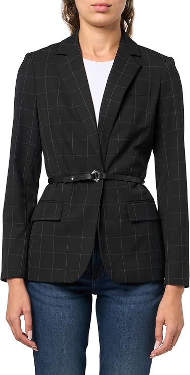 Calvin Klein Women's Blazer with Leather Waist Belt