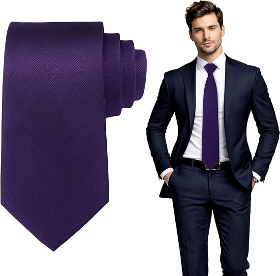 Scotamalone Ties for Men Solid Color Neckties 3.15" (8CM) Business Wedding