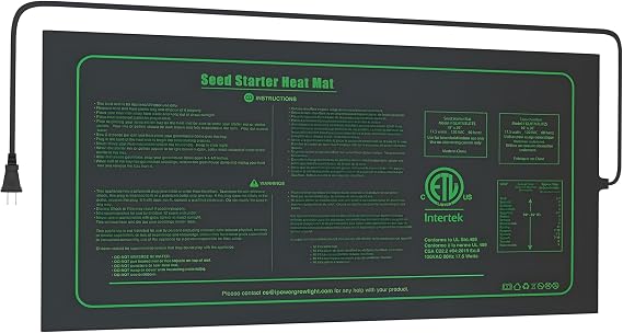 iPower Waterproof Seedling Heat Mat 10" x 20", ETL Certified Durable Germination Heating Pad, for Seed Starting Propagation
