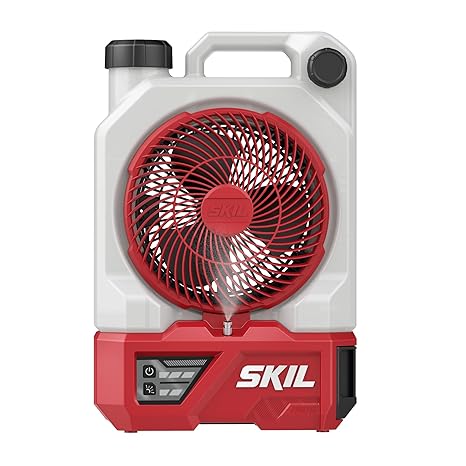 SKIL PWR CORE 20 20V 7-Inch Misting Fan Kit, Includes 2.0Ah USB-C Battery and 20W Charger- MF0700D-12