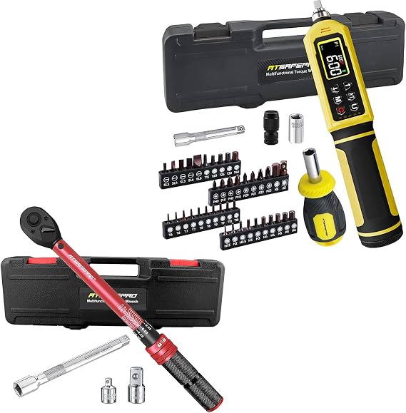 3/8-Inch Drive Click Torque Wrench with Digital Torque Screwdriver Set