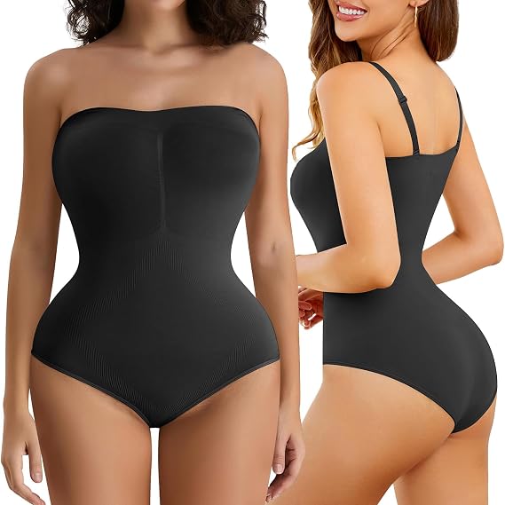Women's Strapless Shapewear Tummy Control Bodysuit Body Shaper