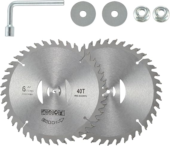 MAXMAN 2 Pcs 6" x 40 Teeth Carbide Tipped Weed Wacker Blade, Brush Cutter Blade for Weedeater, Weed Eater Replacement Saw Blades, Electric Lawn Tool Attachments, Edger Blade for Cutting Grass Weeds