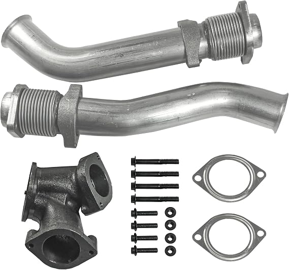 JDMSPEED New Turbo Diesel With Hardware Bellowed Up Pipe Kit Replacement For Ford F250 F350 F450 F550 Super Duty 7.3L 1999-2003 Replace F4TZ6K854F F4TZ6K854C F81Z6K854EA 679-005