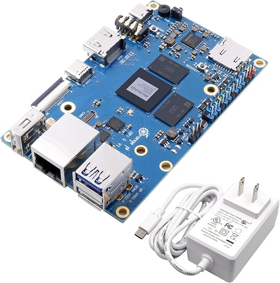 Orange Pi 5 4GB Rockchip RK3588S 8 Core 64 Bit Single Board Computer, 2.4GHz Frequency Open Source Development Board Mini PC Desktop Run Orange Pi OS, Android12, Debian11 (Pi 5 4GB+5V4A Type C Supply)