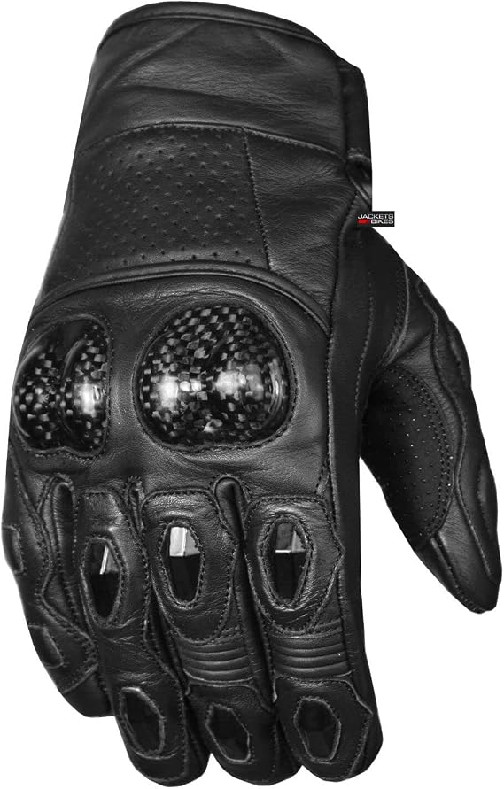 ICONIC Motorcycle Gloves for Men Women Cowhide Leather Powersport Riding | Carbon Fiber Knuckle Protection, Palm Sliders, Touchscreen, Full Finger Street Cruiser Touring, Reinforced Double-Layer Palm