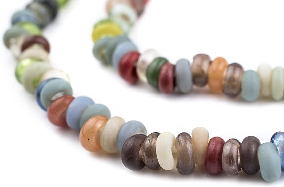 Baby Rondelle Mulitcolor Java Glass Beads