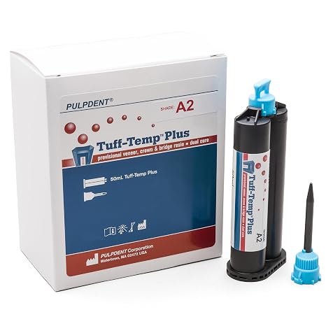 Pulpdent TTP50A2 Tuff-Temp Plus Crown & Bridge Material Automix Cartridge A2 50 mL