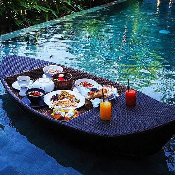 Luxury Floating Serving Tray Table and Bar, Floating Drink Holder Swimming Pool Floats for Outdoor Summer Swimming Beach Pool Party Supply