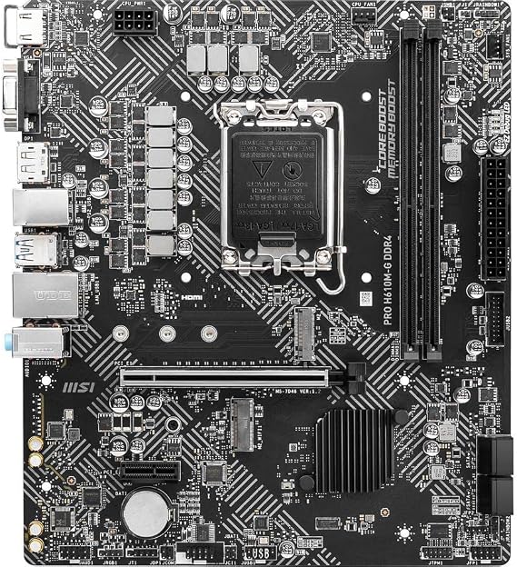 MSI PRO H610M-G DDR4 Motherboard Micro-ATX Intel H610 Chipset Supports 12th Generation CPU LGA1700 MB5701 Black
