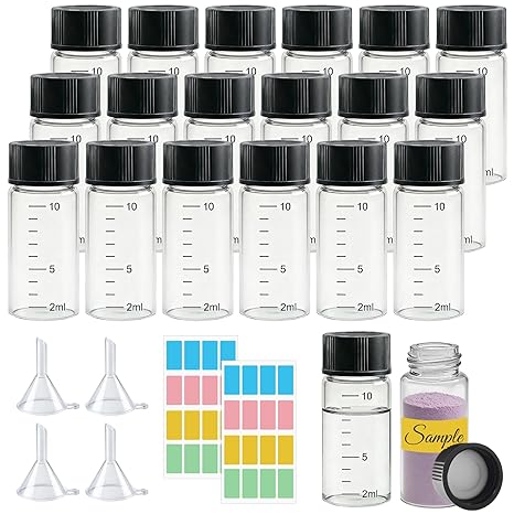 20 x 10 ml sample vials sample glass bottles with screw cap