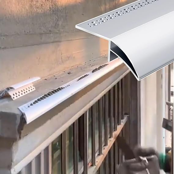 Window Sill Edge Drip Strip Aluminum Alloy, 18 24 30 45 48 54 60 Inch Eagle's Beak Drip Lines Customizable, Cuttable Patio Roofing Edge Drip Deflector Strips(2ft/24in/61cm)