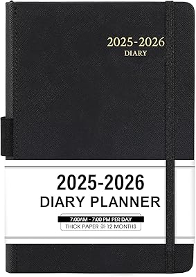 2025-2026 Appointment Book & Planner - Jul 2025 - Jun 2026, Daily Hourly Calendar, 5.75 X 8.25, 60-Minute Interval, Faux Soft Leather Cover, Premium Paper, Academic Planner, Pen Holder, Inner Pocket