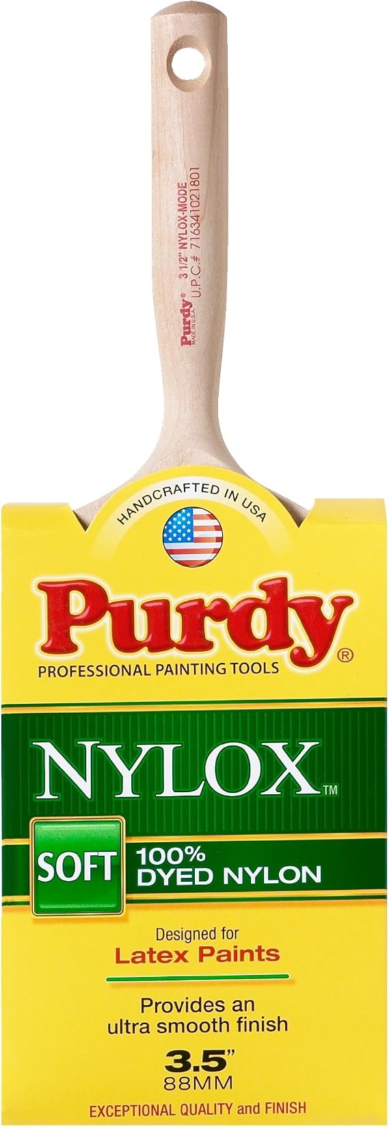 Purdy 144228235 Nylox Series Mode Flat Trim Paint Brush, 3-1/2 inch