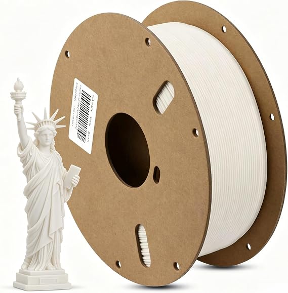 Wellco PLA 3D Printer Filament PLA Filament 1.75mm, Neatly Wound 3D Printing Filament 1.75mm, Dimensional Accuracy +/- 0.02 mm, Fit Most FDM 3D Printers, 1kg Spool (2.2lbs), White
