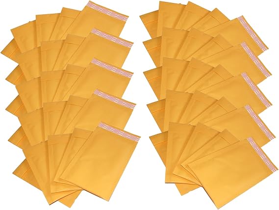 iMBAPrice #000 4 X 8 Kraft Bubble Mailers Padded Envelopes, Total 50 Envelope