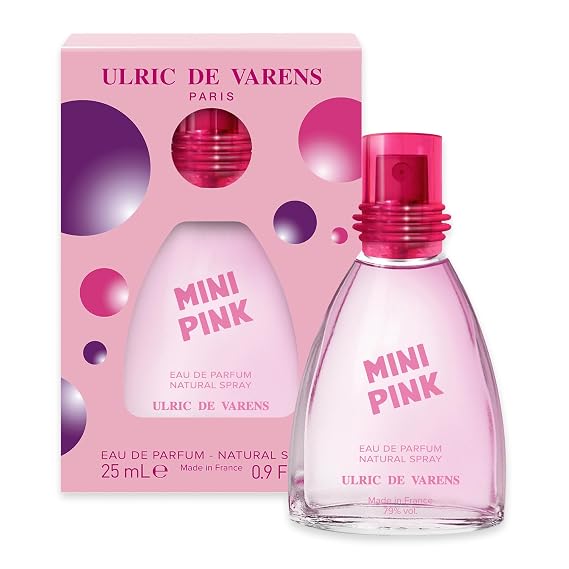 Ulric De Varens Mini Pink Eau de Parfum 25 ml- Youthful, Enchanting, and Fresh - Notes of Caramel, Bergamot, Vanilla - Travel Size - .9 Fl Oz