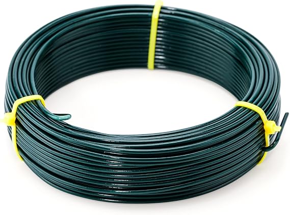 KINGLAKE Green Garden Wire 2mm- 100 Feet Garden Plant Ties Plant Wire for Climbing Plants Plants Twist Ties for Tomatoes Support Vines Vegetables Flowers Indoor & Outdoor Gardening Training