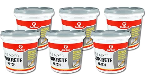 Red Devil 0644 Pre-Mixed Concrete Patch, 1 Quart, Pack of 6, Gray, 6 Pack, Made in USA