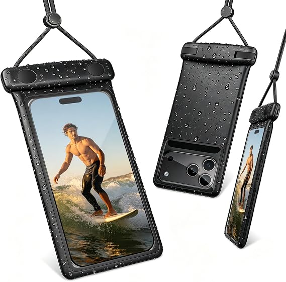 wellhouse 3D Waterproof Phone Pouch with Lanyard,Premium TPU100FT Deep Waterproof Phone Case for iPhone 17 16 15 14 13 12 Pro Max XS Samsung,Snorkeling, Surfing, Kayaking,Skiing,Hot Springs
