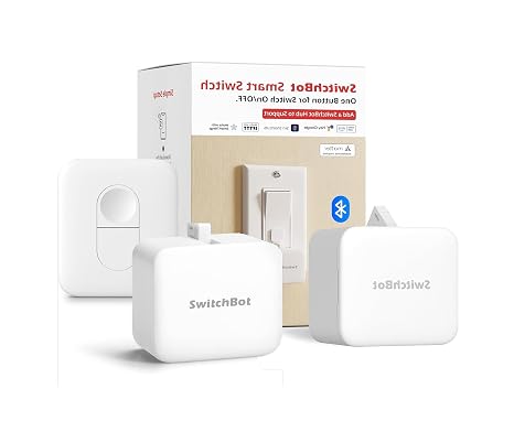 Switchbot Smart Switch Button Pusher (Bluetooth) Fingerbot for Rocker Switch/One-Way Buttons with bot, App Timer Control, No Wiring, Optional Hub Required for Voice/Remote, White