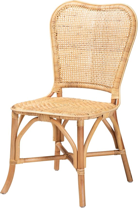 bali & pari Irene Modern Bohemian Natural Rattan Dining Chair