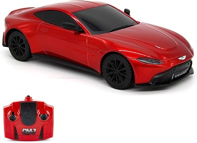 CMJ RC Cars Aston Martin Vantage Officially Licensed Remote Control Car 1:24 Scale Working Lights 2.4Ghz Gold. Great Kids Play Toy Auto