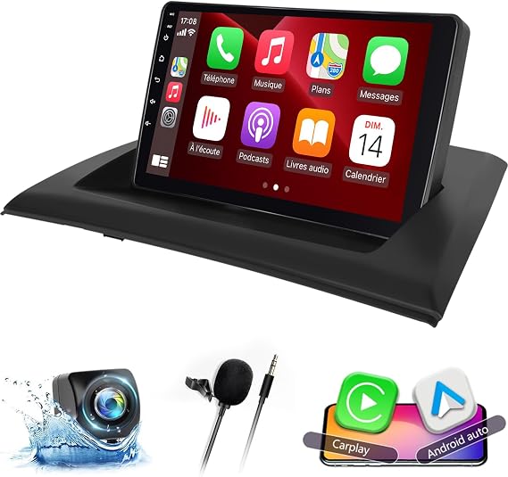 2+64G Car Radio for BMW X3 E83 2004 2005-2012 - Wireless Carplay & Android Auto - 9 Inch Android 13 Stereo with WiFi/EQ/GPS + AHD Rear View Camera