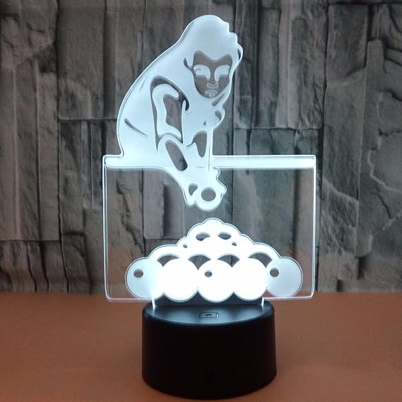 XXSC 3D Illusion Lamp, Snooker Modeling Light, 3D Effect, Remote Control Control, Light Color Changeable, 16 Color Light Change