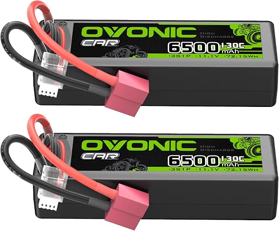 OVONIC 3S LiPo Battery 6500mAh 11.1V 130C RC Battery with T-Plug Connector