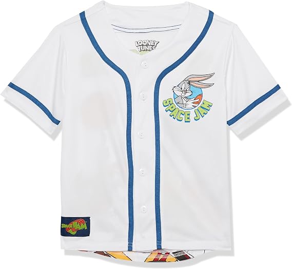 Space jam Boys' Tune Squad Boys Baseball Jersey Button Down Shirt